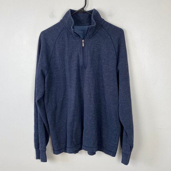 L.L. Bean 1/4 Zip Pullover Men's Medium Blue Slightly Fitted Style 507471 Size M - Picture 1 of 9